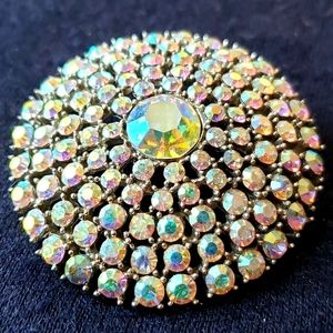 Vintage Weiss domed "Northern Lights" rhinestone brooch